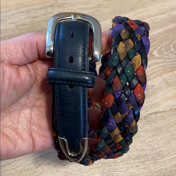 Vintage Black Leather multi color belt main image 5